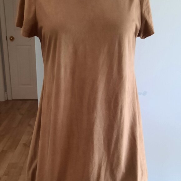 Brown Mock-Neck Suede Feel Dress - Picture 4 of 4
